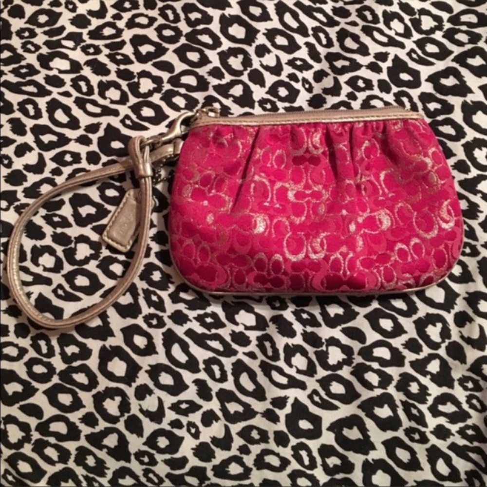 Pink Coach Wristlet